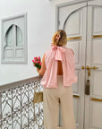 BLOUSE NŒUD RACHELLE ROSE CLAIR