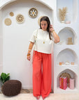 PANTALON FLUIDE ALMA CORAIL