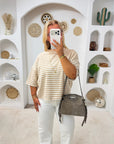 HAUT RAYÉ ANNA TAUPE & BEIGE