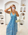 ROBE DOLCE BLEU CIEL AVEC FLEUR