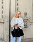 VESTE À POIS BLANCHE