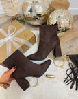 BOTTINES À TALONS CHOCOLAT
