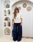 PANTALON FLUIDE ALMA BLEU MARINE