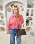 GILET CHLOÉ RAYÉ ROSE & ORANGE