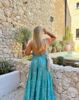 ROBE DOLCE À VOLANTS TURQUOISE