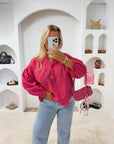 BLOUSE VICHY LOUANNE ROSE FUSHIA