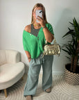 PANTALON LOU-ANN VERT FONCÉ