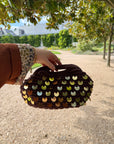 POCHETTE À MAIN CROCHET CHOCOLAT
