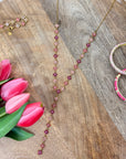 COLLIER Y ALMA STRASS ROSE
