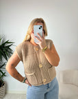 GILET LOINA CAMEL