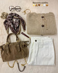 FOULARD MAÉNA MARRON-BEIGE