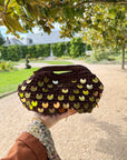 POCHETTE À MAIN CROCHET CHOCOLAT