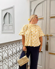 BLOUSE POIS JAUNE