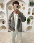 SWEAT ZIP TAUPE