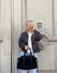 VESTE À POIS NOIR