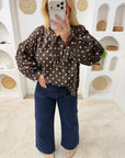 BLOUSE POIS CHOCOLAT