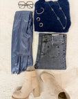 ÉCHARPE PAILLETÉE BLEU MARINE
