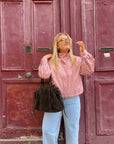 VESTE À POIS ROSE