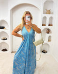 ROBE DOLCE BLEU CIEL AVEC FLEUR