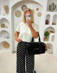 PANTALON POIS NOIR