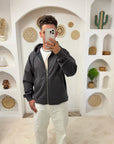 SWEAT ZIP GRIS ANTHRACITE