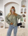 BLOUSE VICHY LOUANNE KAKI - PRÉCOMMANDE EXPÉDITION LE 28