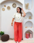 PANTALON FLUIDE ALMA CORAIL