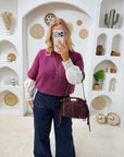 PULL THAÏS BORDEAUX