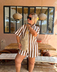 COMBI-SHORT NOÉE RAYÉ CHOCOLAT