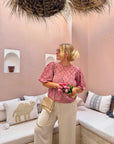 HAUT BRODÉ ZOÉ VIEUX ROSE