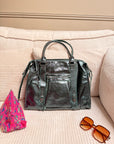 SAC ALIX XXL VERT IRISÉ SIMILICUIR