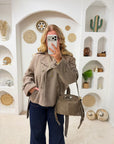VESTE SERVANE TAUPE