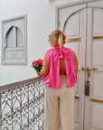 BLOUSE NŒUD RACHELLE FUSHIA