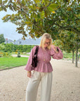 BLOUSE VICHY ELENA TERRACOTTA