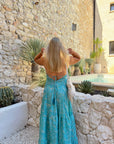 ROBE DOLCE À VOLANTS TURQUOISE