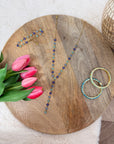 COLLIER Y ALMA STRASS BLEU