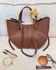 SAC EVA MARRON GRAINÉ XL