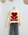 PULL AMOUR ROUGE - ÉCRU