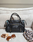 SAC ALIX XL NOIR MAT (Détails dorés)