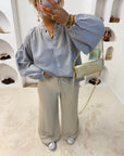 BLOUSE VICHY LOUANNE GRISE