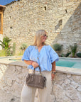 BLOUSE BOUFFANTE BLEU