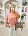 HAUT RAYÉ ANNA BEIGE & CORAIL