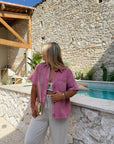 CHEMISE JEAN BELYA ROSE FONCÉ