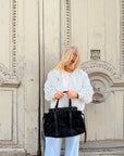 VESTE À POIS BLANCHE