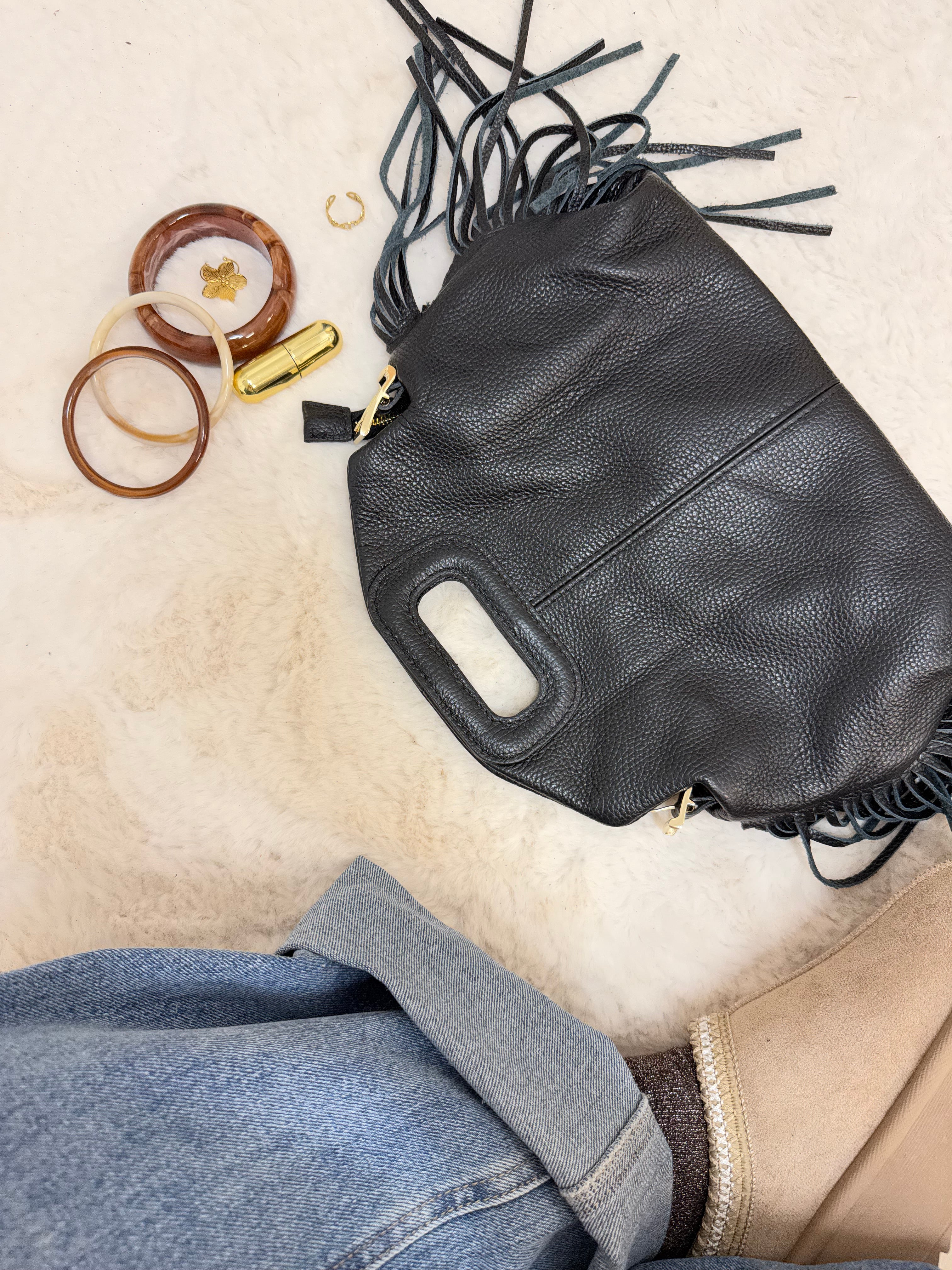 SAC DIANE NOIR GRAINÉ M