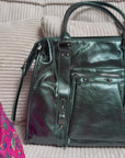 SAC ALIX XXL VERT IRISÉ SIMILICUIR