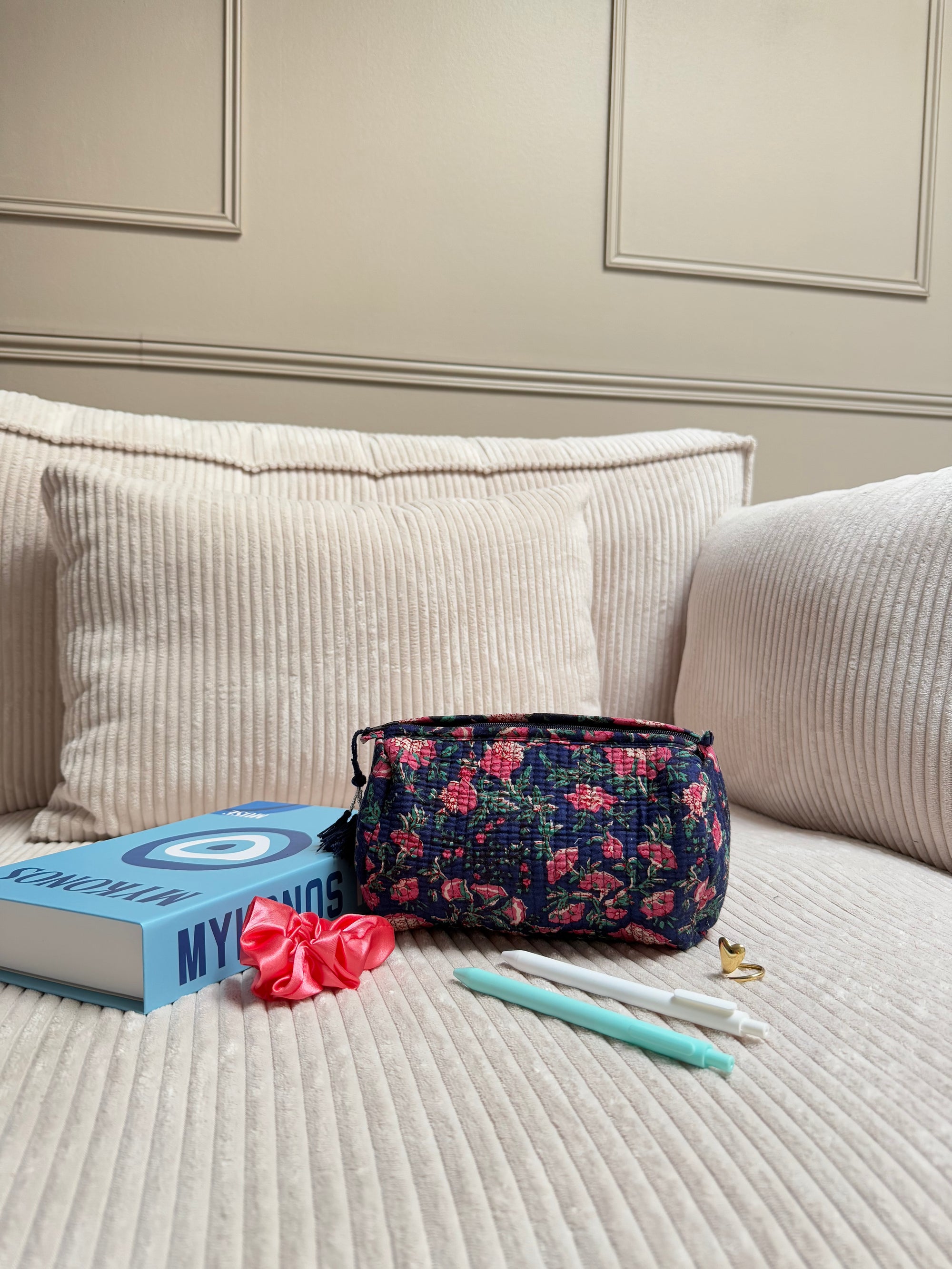 TROUSSE MATHILDE FLEURIE BLEU TAILLE S