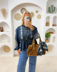 BLOUSE LINE BLEU MARINE