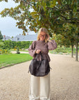 BLOUSE VICHY ELENA MARRON