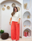 PANTALON FLUIDE ALMA CORAIL
